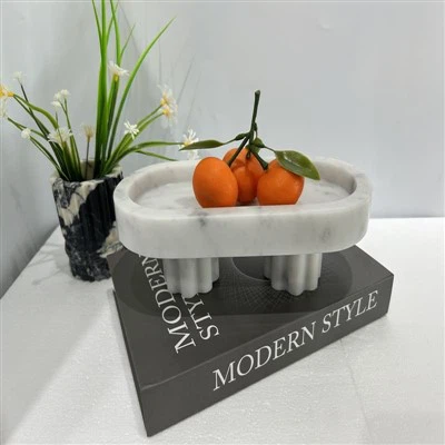 Carrara baltā marmora paplāte